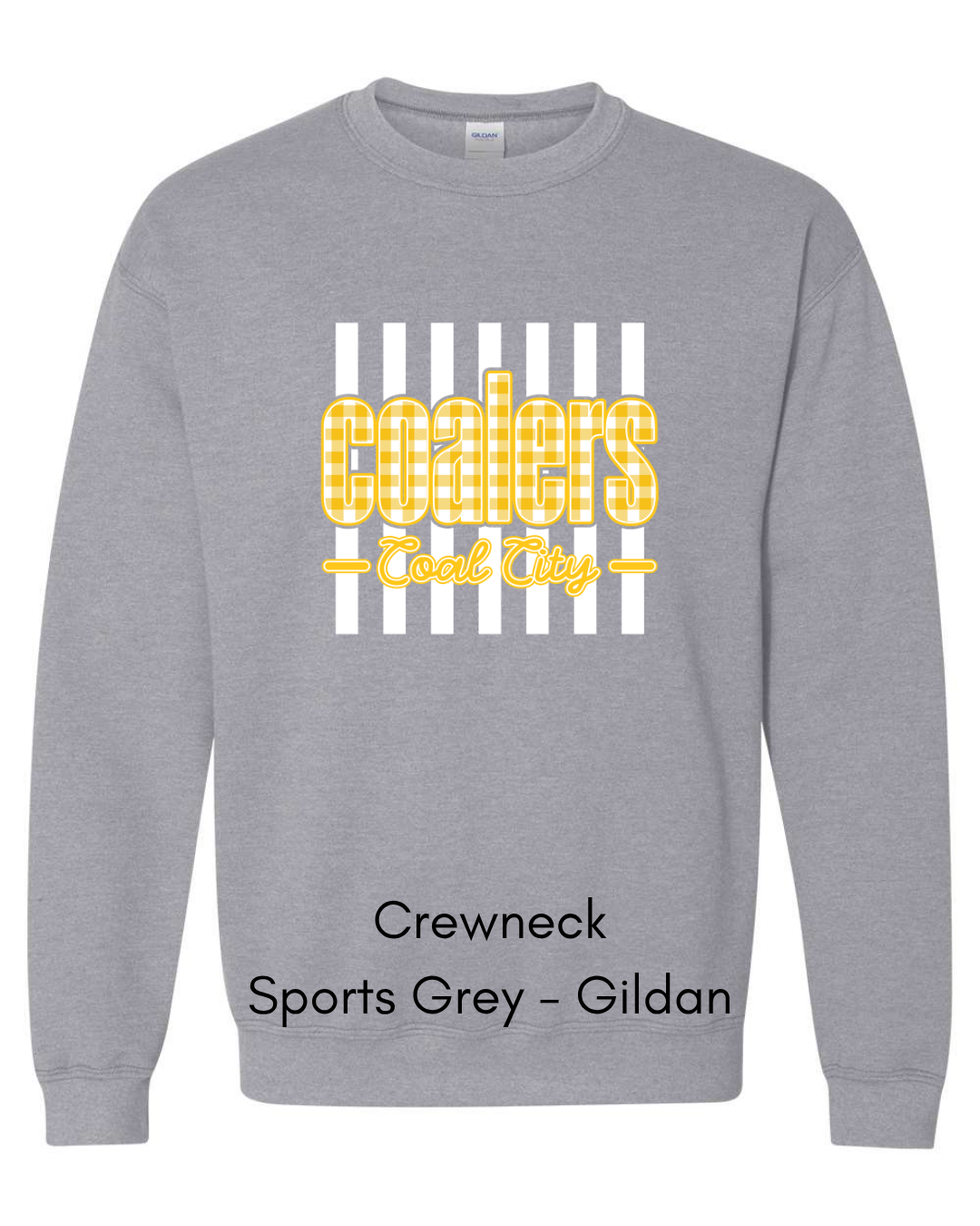 Yellow Plaid White Stripe Coalers - GILDAN ADULT