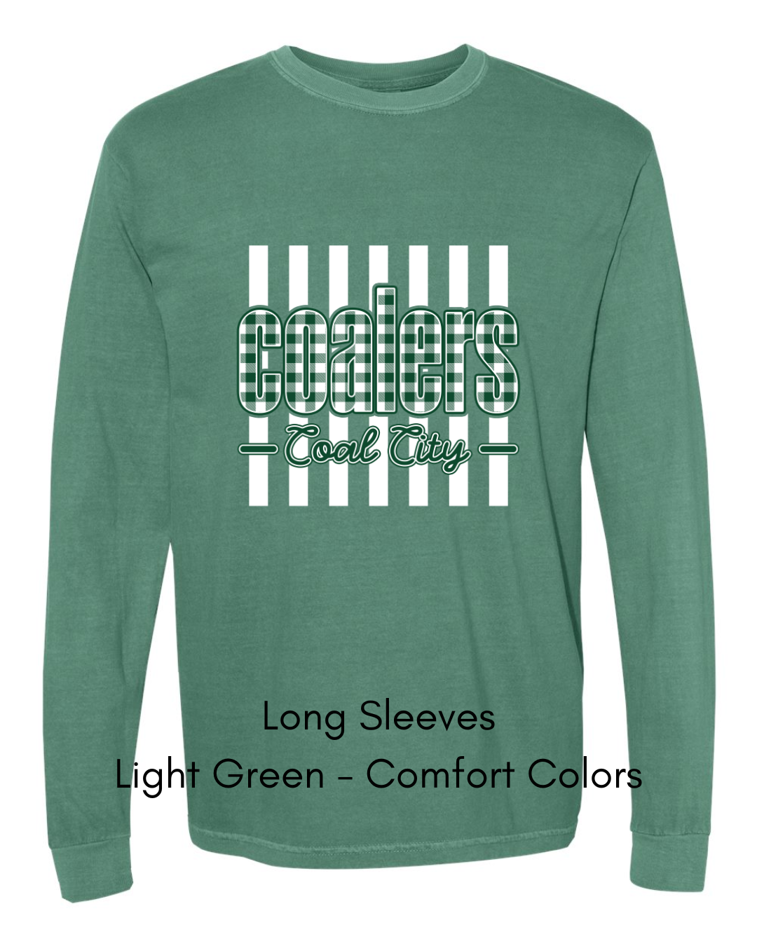 Green Plaid White Stripe Coalers - COMFORT COLORS ADULT (Copy)