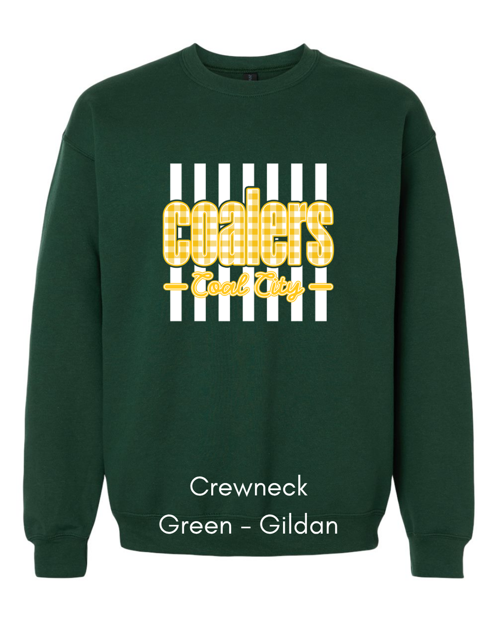 Yellow Plaid White Stripe Coalers - GILDAN ADULT