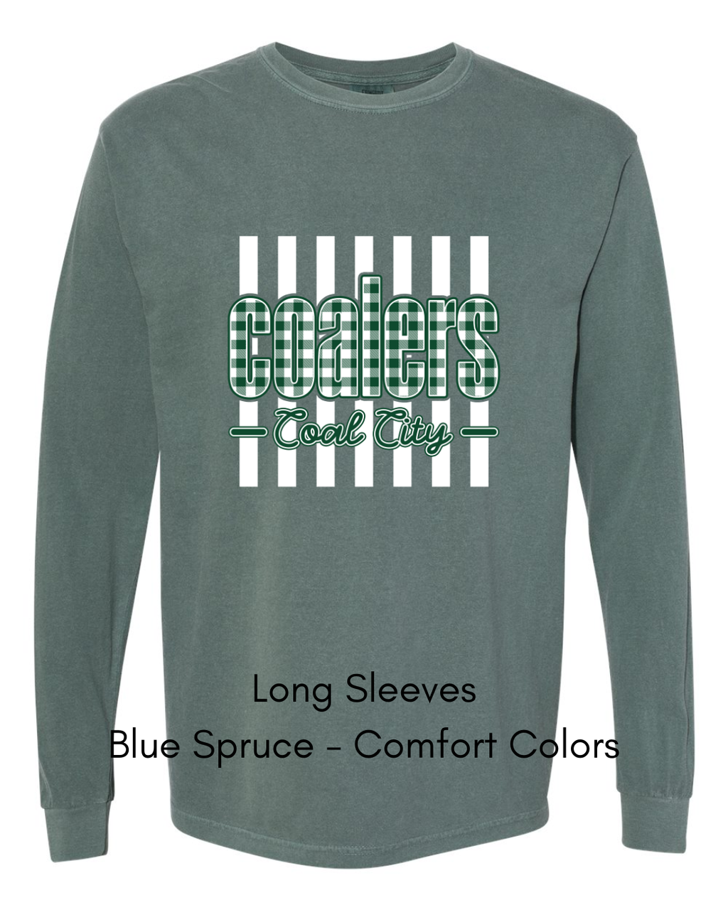 Green Plaid White Stripe Coalers - COMFORT COLORS ADULT (Copy)
