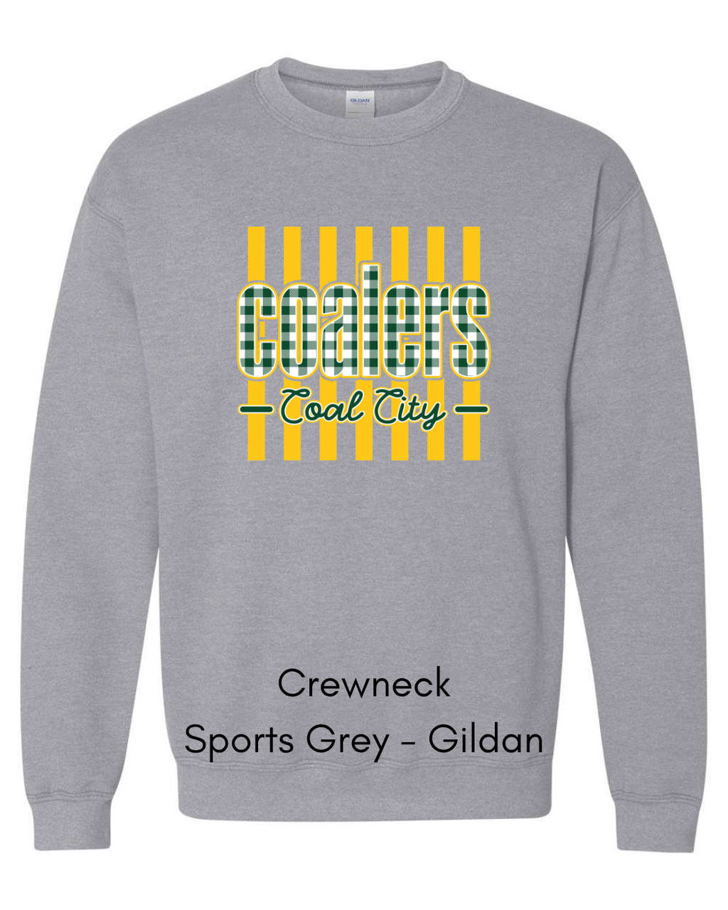 Green Plaid Yellow Stripe Coalers - GILDAN ADULT