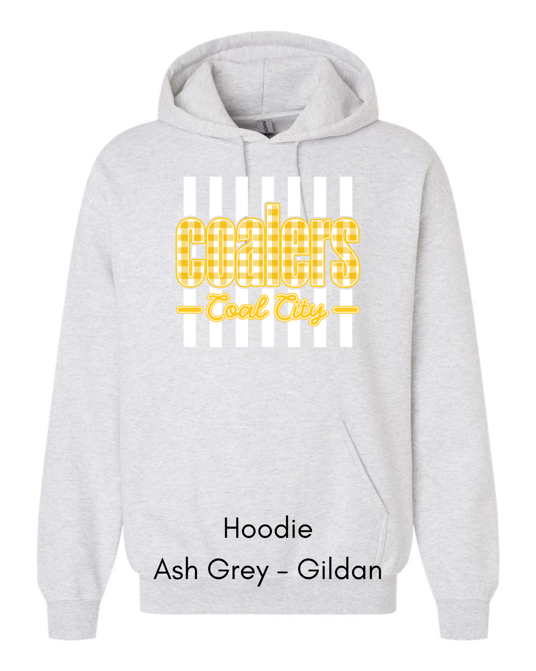 Yellow Plaid White Stripe Coalers - GILDAN ADULT