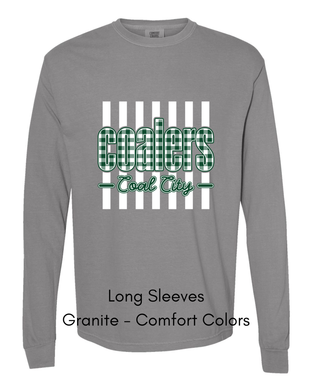 Green Plaid White Stripe Coalers - COMFORT COLORS ADULT (Copy)