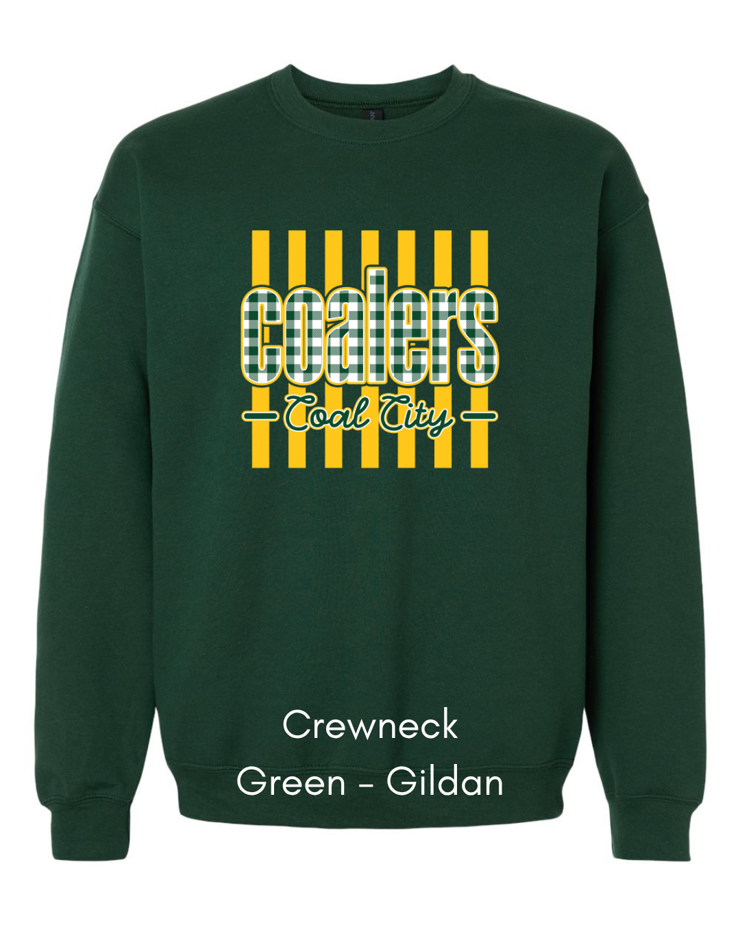 Green Plaid Yellow Stripe Coalers - GILDAN ADULT
