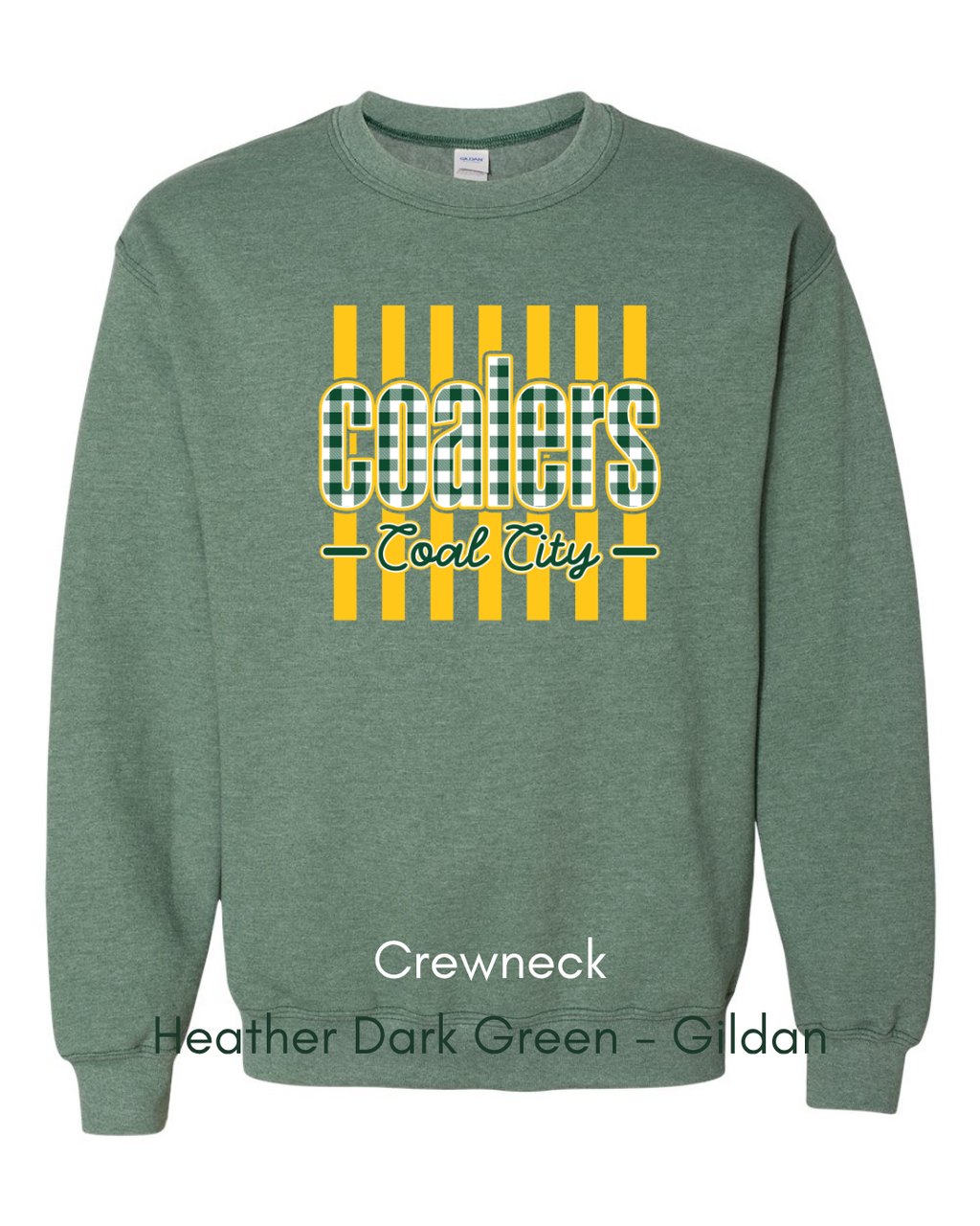 Green Plaid Yellow Stripe Coalers - GILDAN ADULT