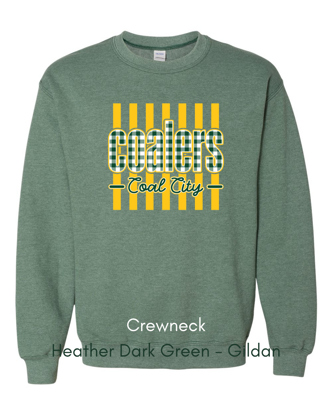 Green Plaid Yellow Stripe Coalers - GILDAN ADULT