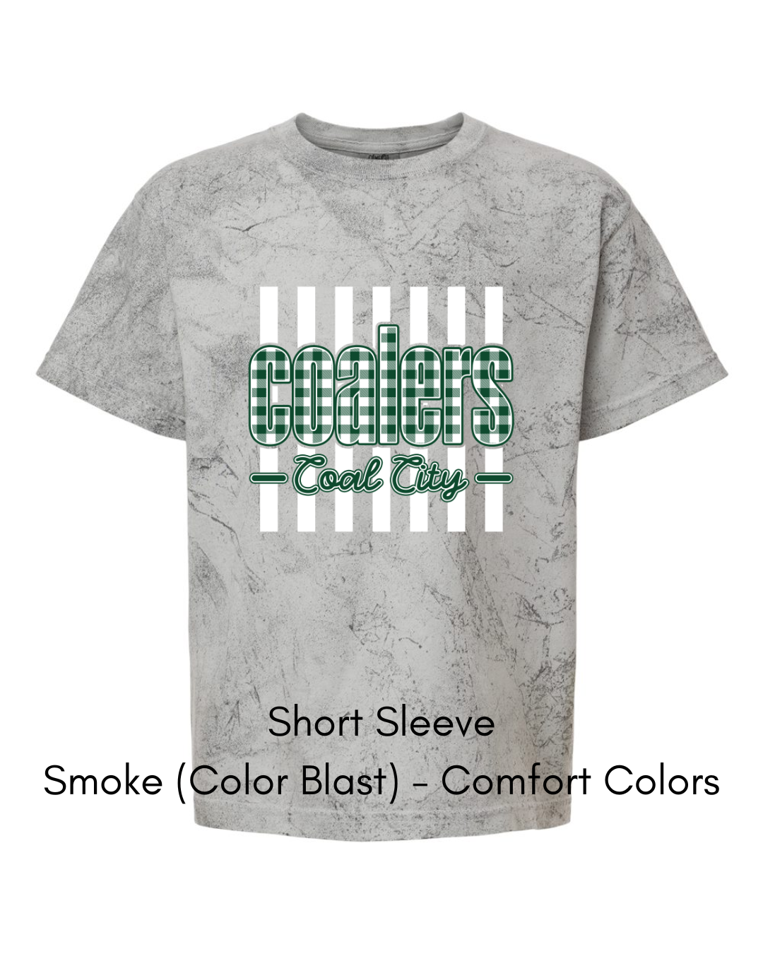 Green Plaid Coalers (White Stripe) - Youth