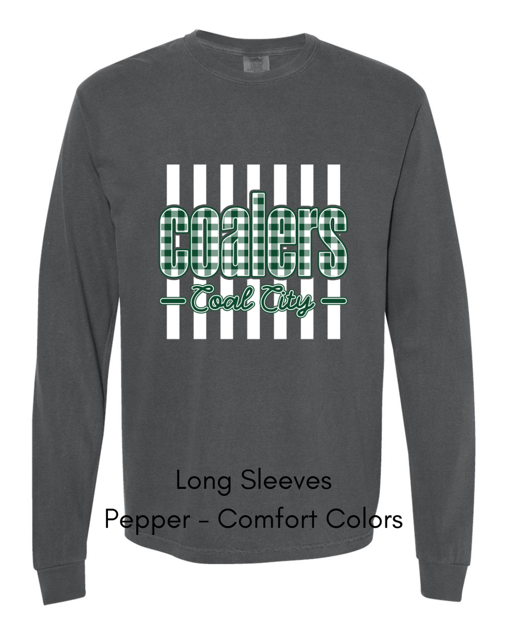 Green Plaid White Stripe Coalers - COMFORT COLORS ADULT (Copy)