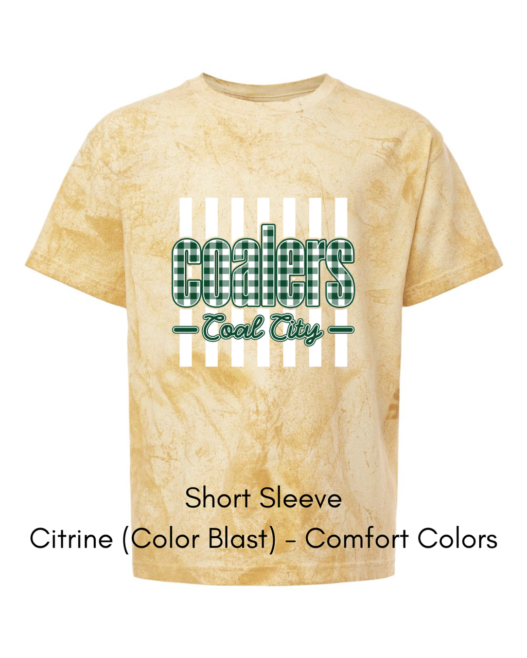 Green Plaid Coalers (White Stripe) - Youth