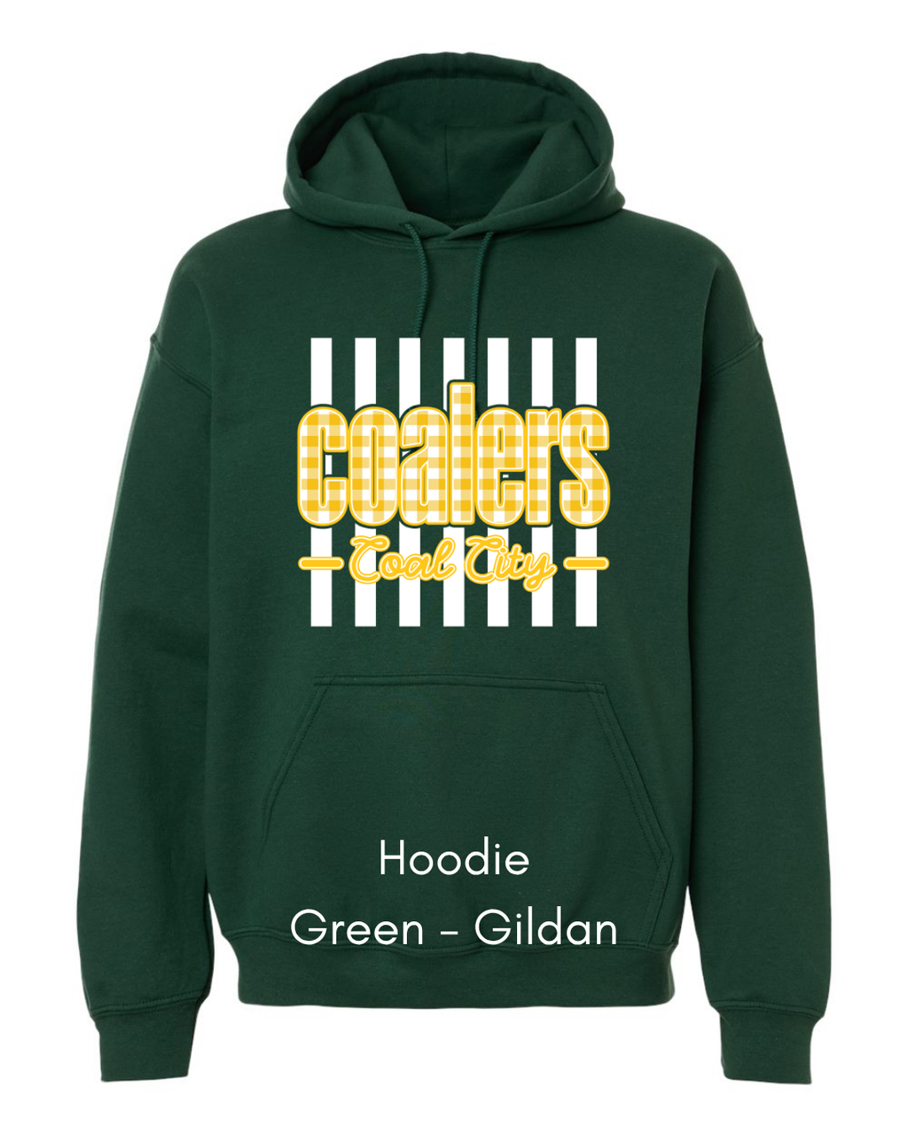 Yellow Plaid White Stripe Coalers - GILDAN ADULT