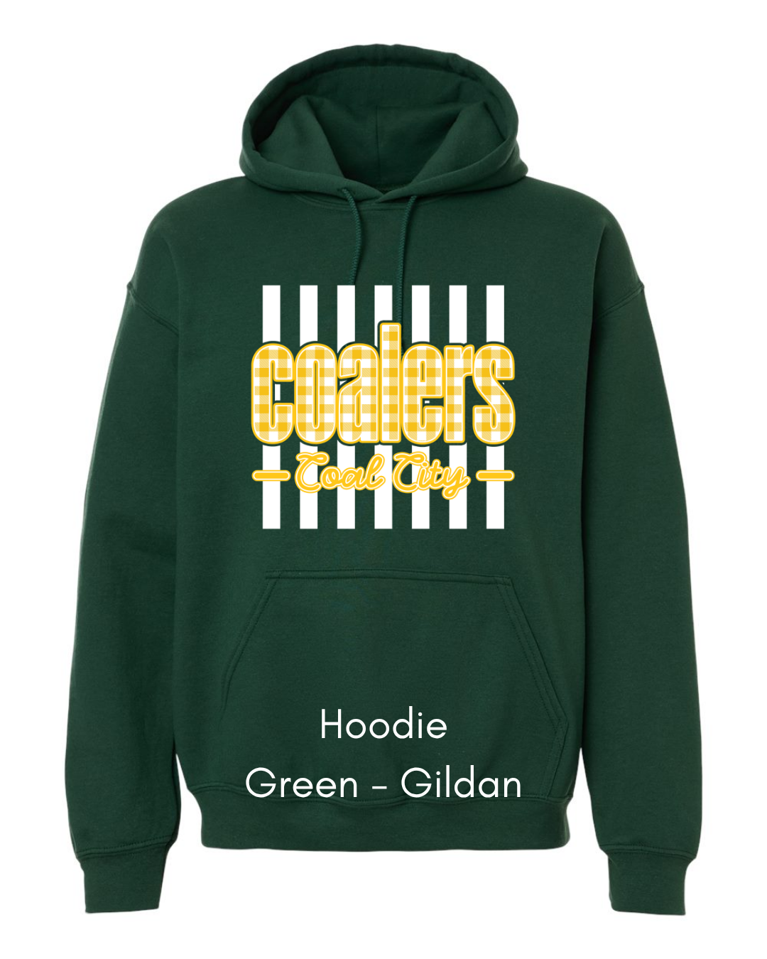 Yellow Plaid White Stripe Coalers - GILDAN ADULT