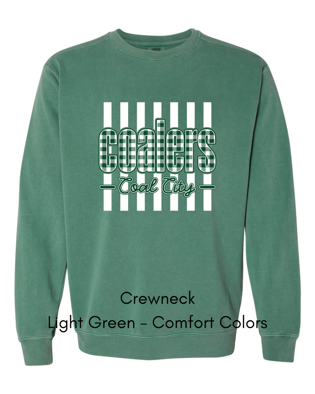 Green Plaid White Stripe Coalers - COMFORT COLORS ADULT (Copy)