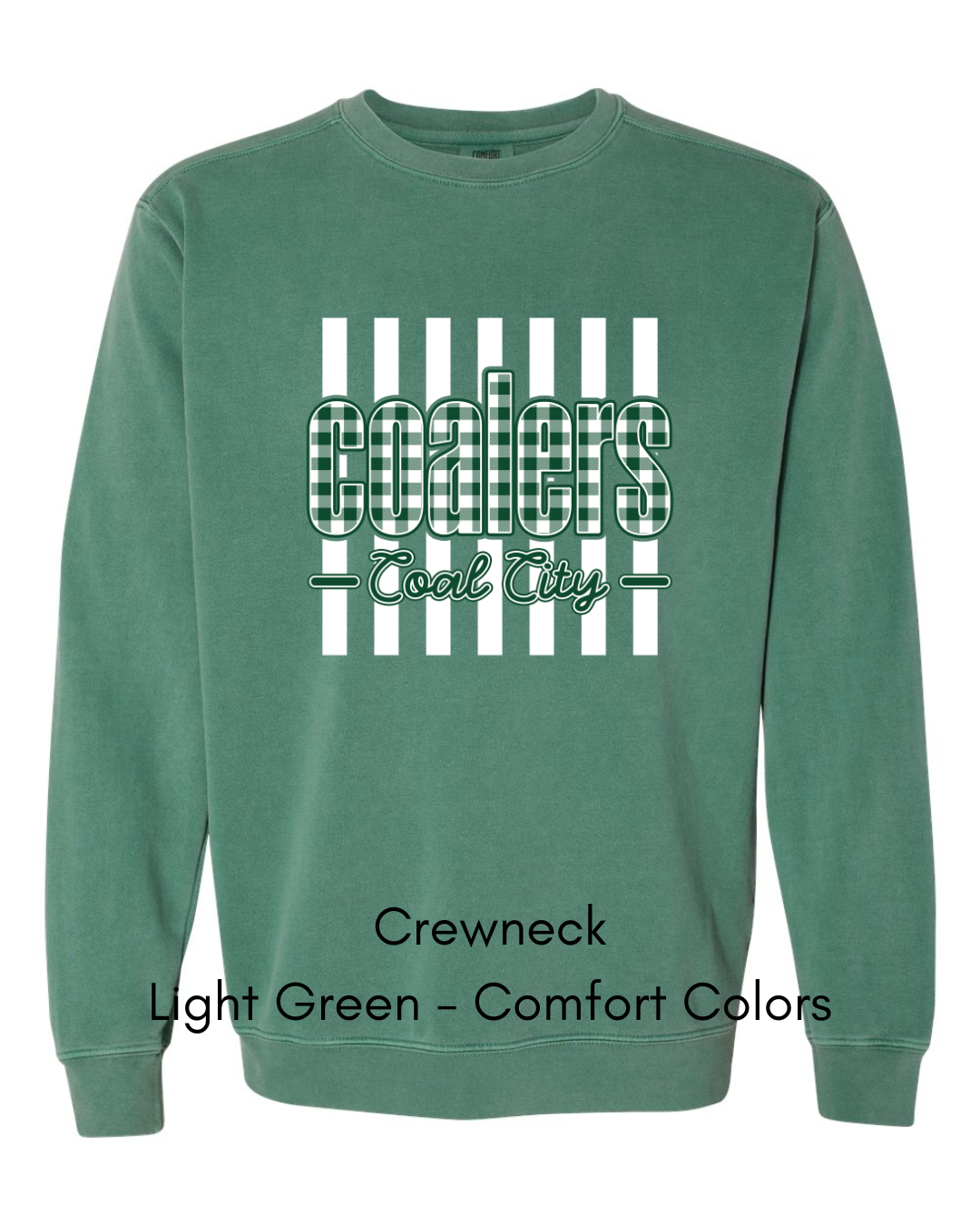 Green Plaid White Stripe Coalers - COMFORT COLORS ADULT (Copy)