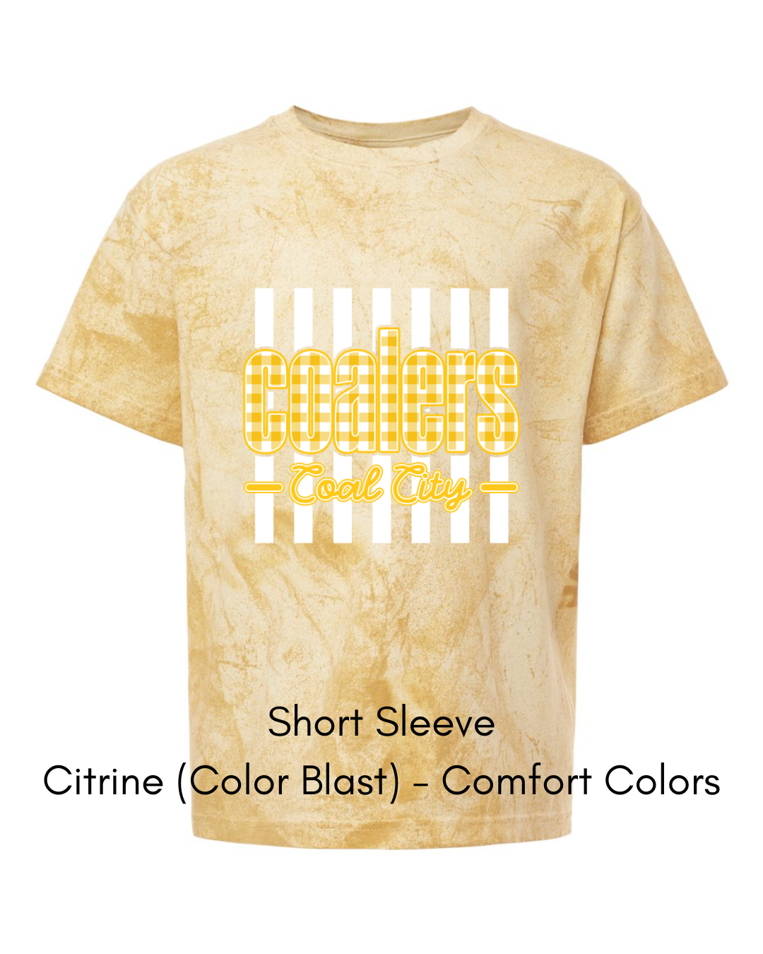Yellow Plaid Coalers (White Stripe) - Youth
