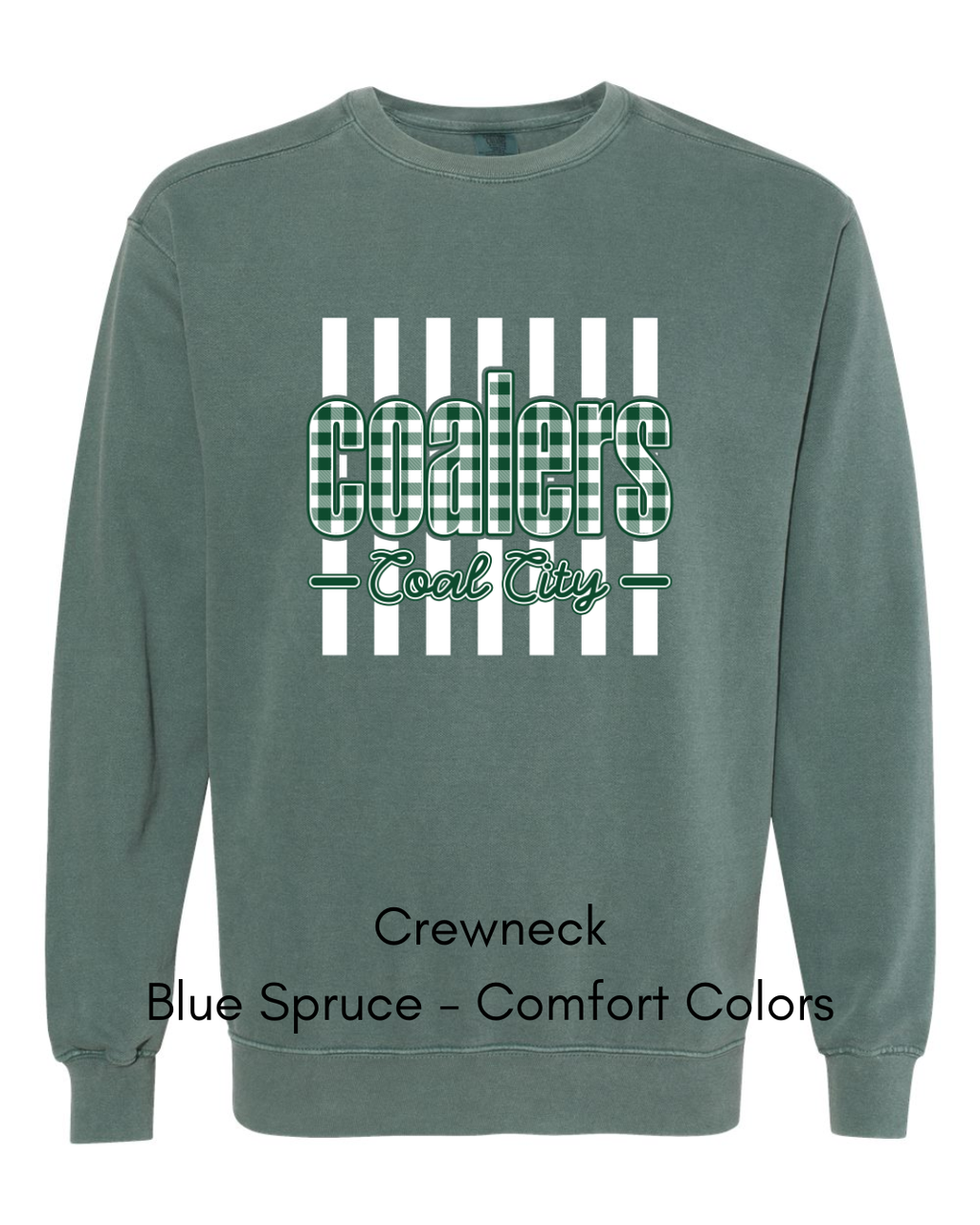 Green Plaid White Stripe Coalers - COMFORT COLORS ADULT (Copy)