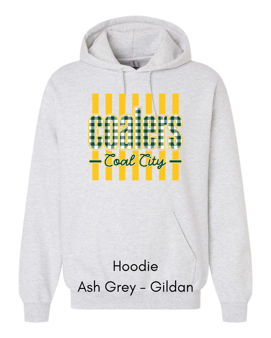 Green Plaid Yellow Stripe Coalers - GILDAN ADULT