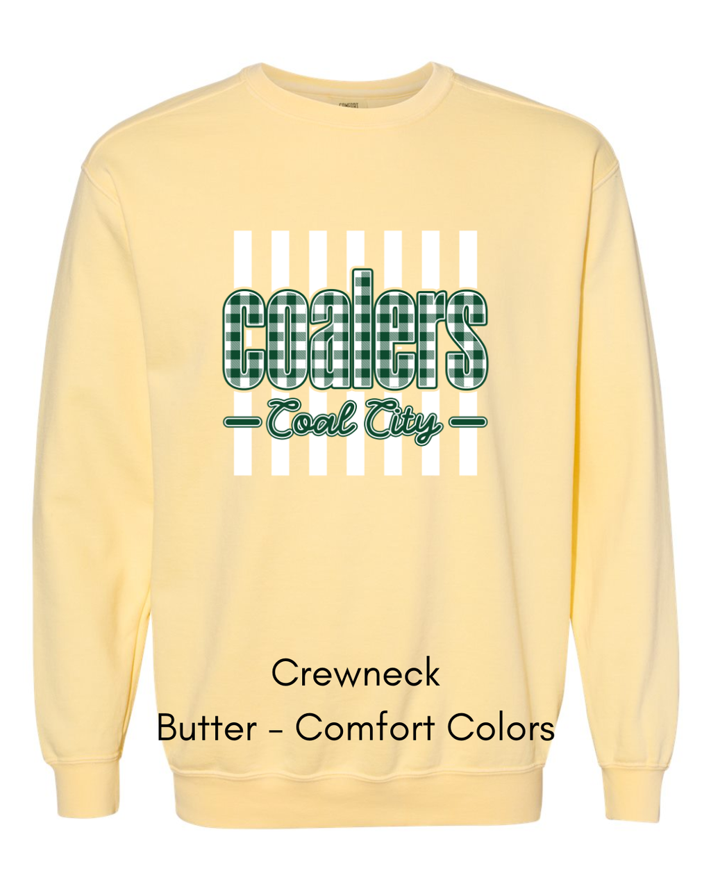 Green Plaid White Stripe Coalers - COMFORT COLORS ADULT (Copy)