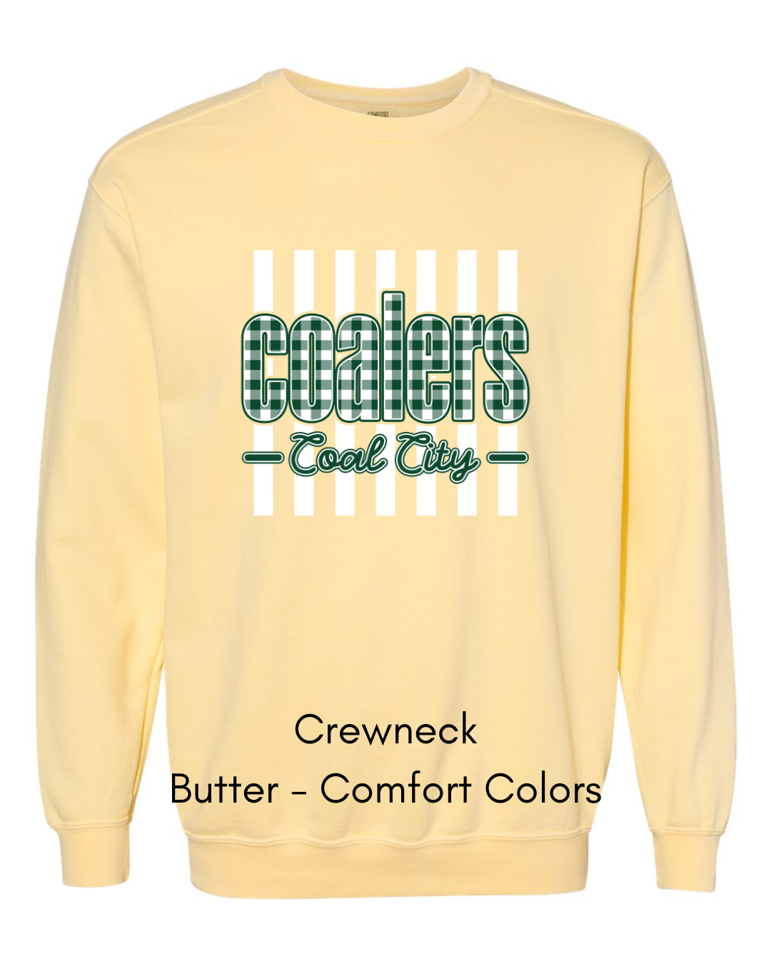 Green Plaid White Stripe Coalers - COMFORT COLORS ADULT (Copy)