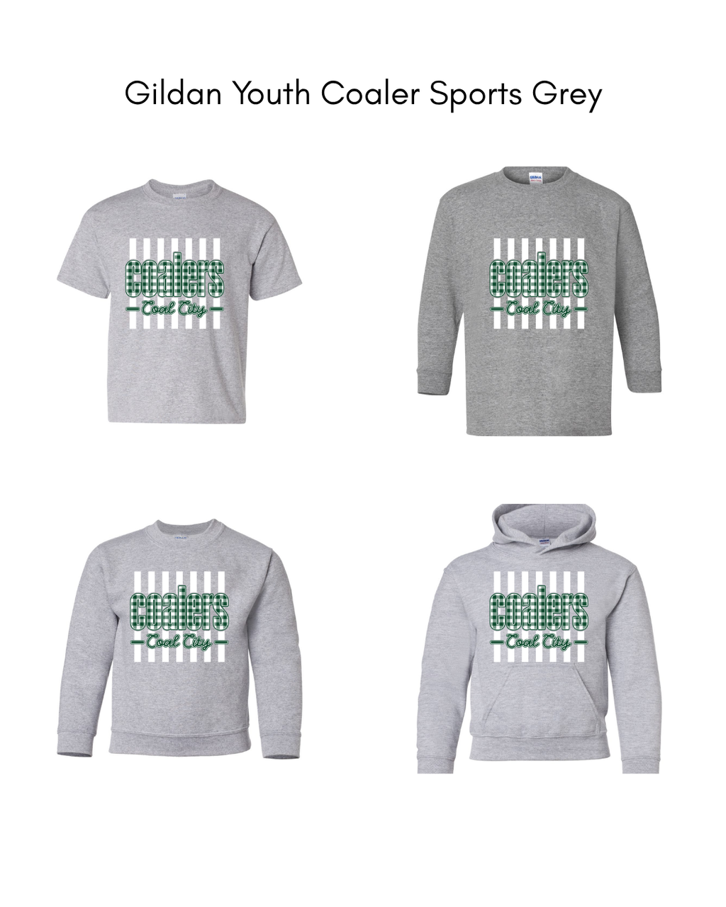 Green Plaid White Stripe Coalers- GILDAN YOUTH
