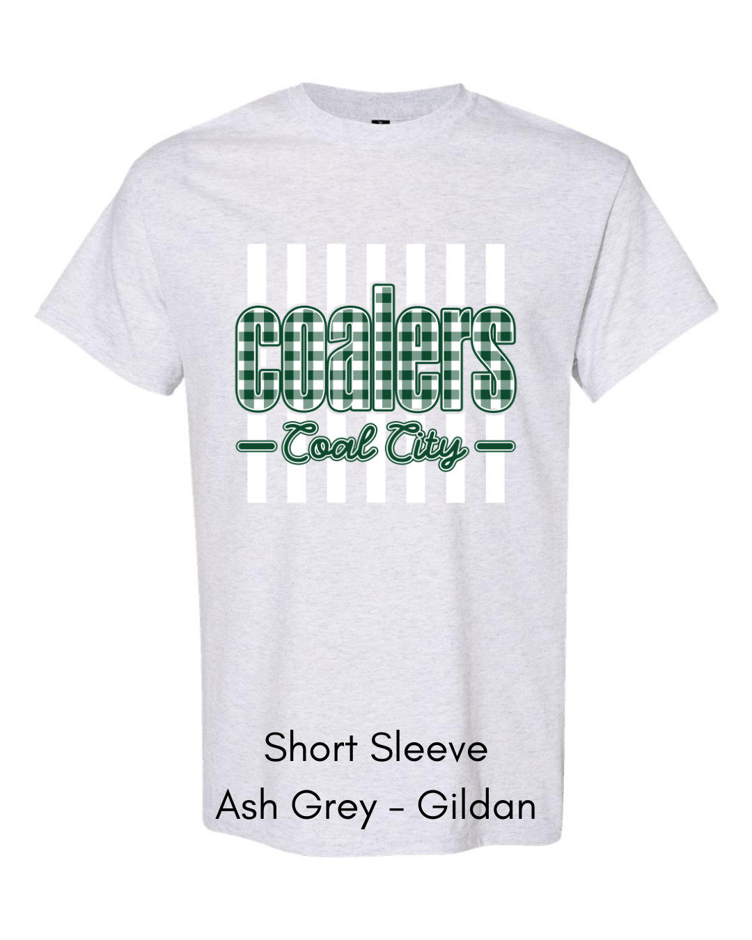 Green Plaid White Stripe Coalers - GILDAN ADULT