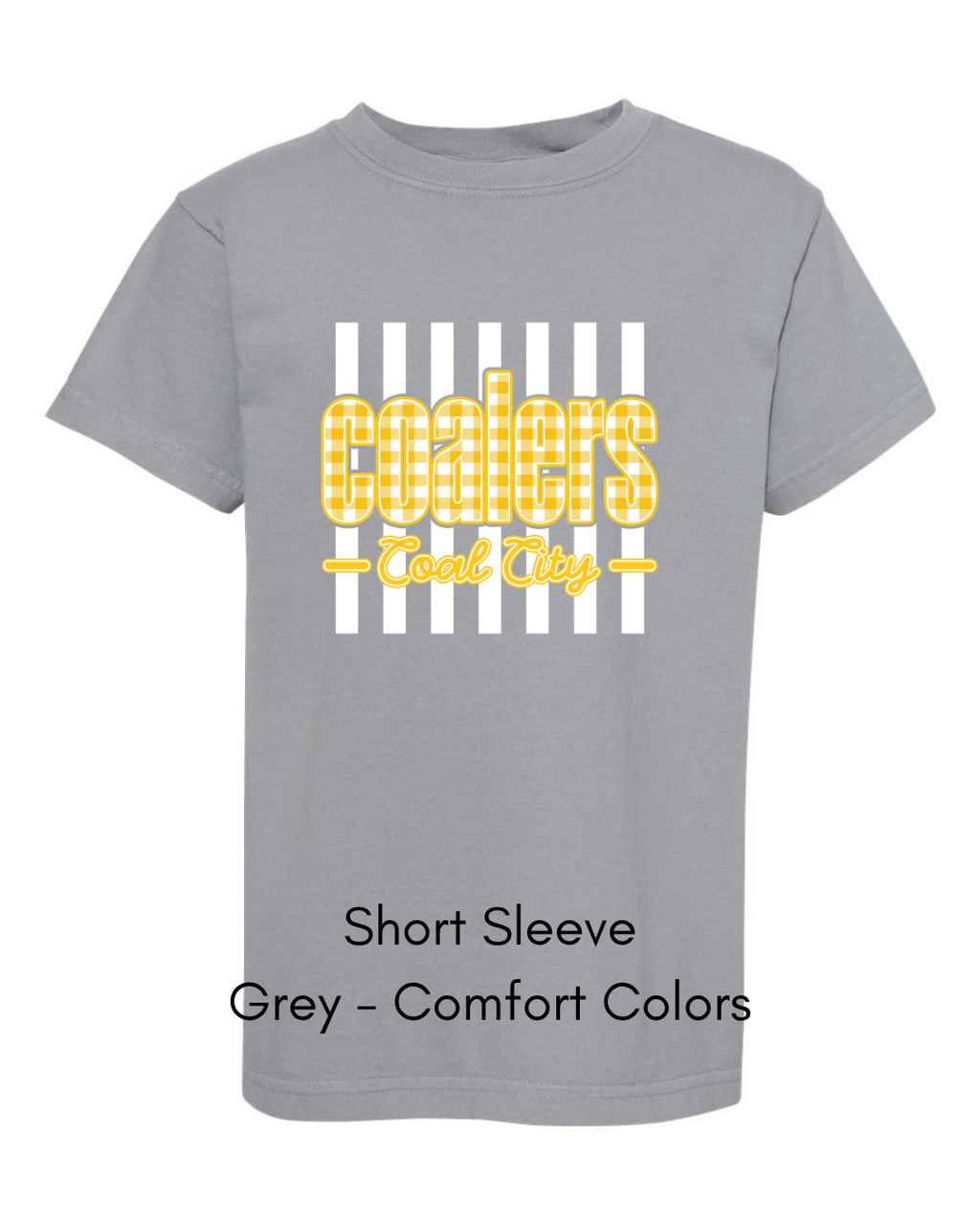 Yellow Plaid White Stripe Coalers - COMFORT COLORS ADULT (Copy)