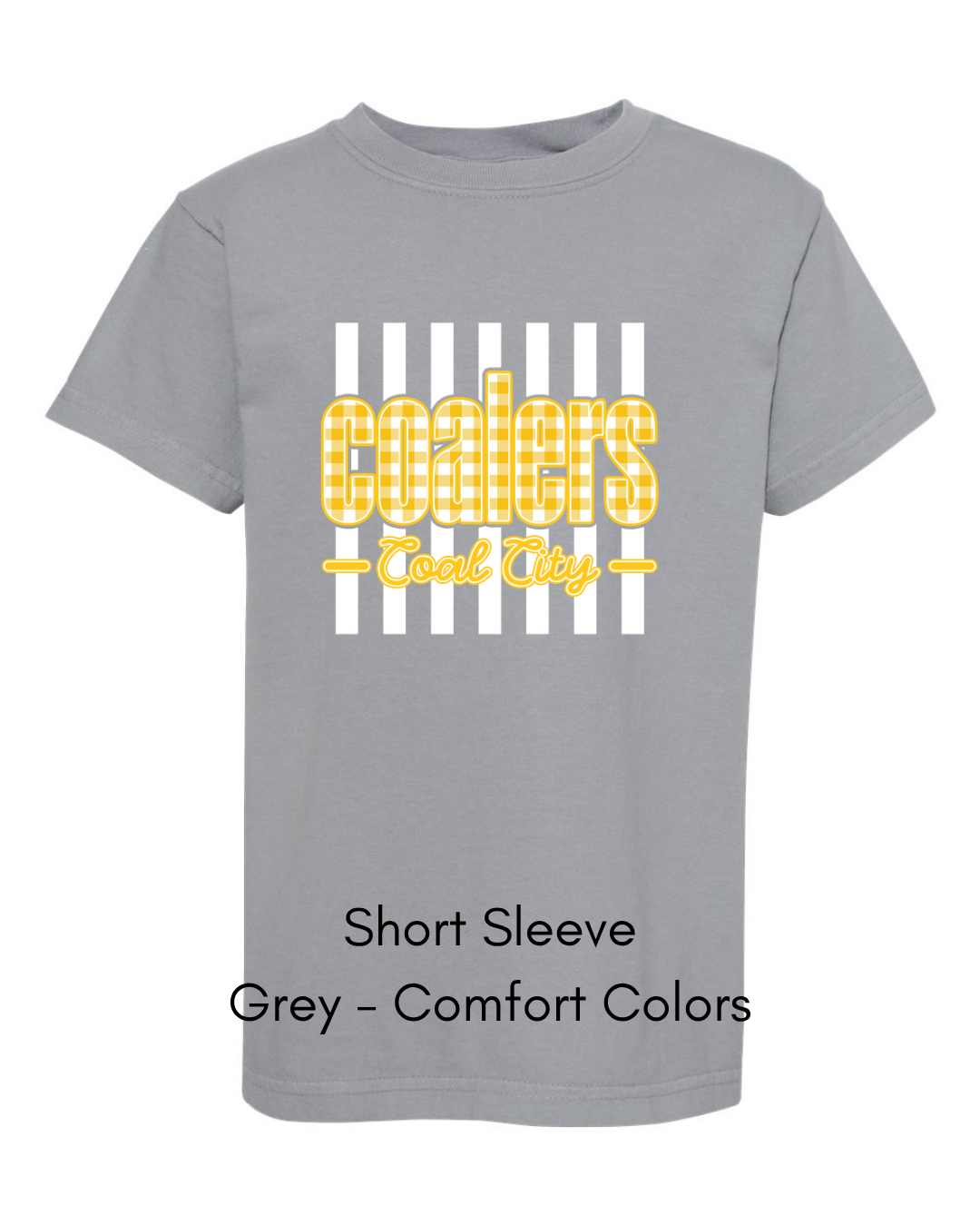 Yellow Plaid White Stripe Coalers - COMFORT COLORS ADULT (Copy)