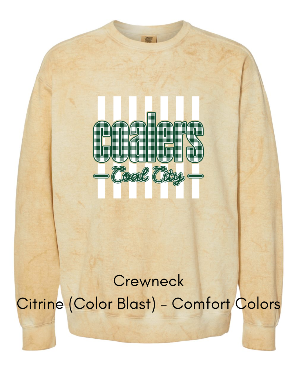 Green Plaid White Stripe Coalers - COMFORT COLORS ADULT (Copy)