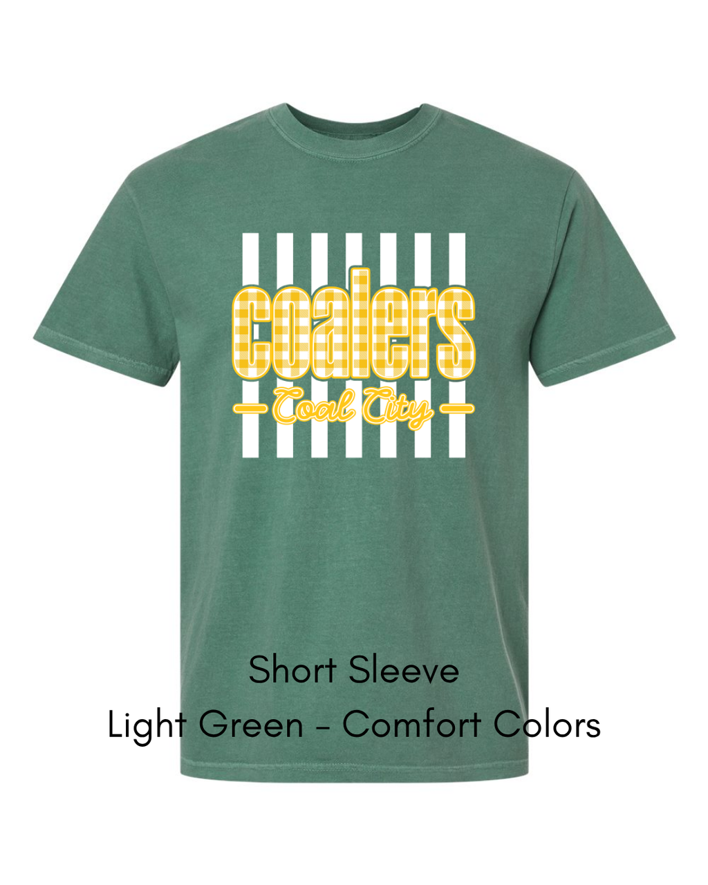 Yellow Plaid White Stripe Coalers - COMFORT COLORS ADULT (Copy)