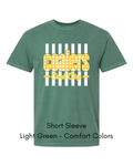 Yellow Plaid White Stripe Coalers - COMFORT COLORS ADULT (Copy)