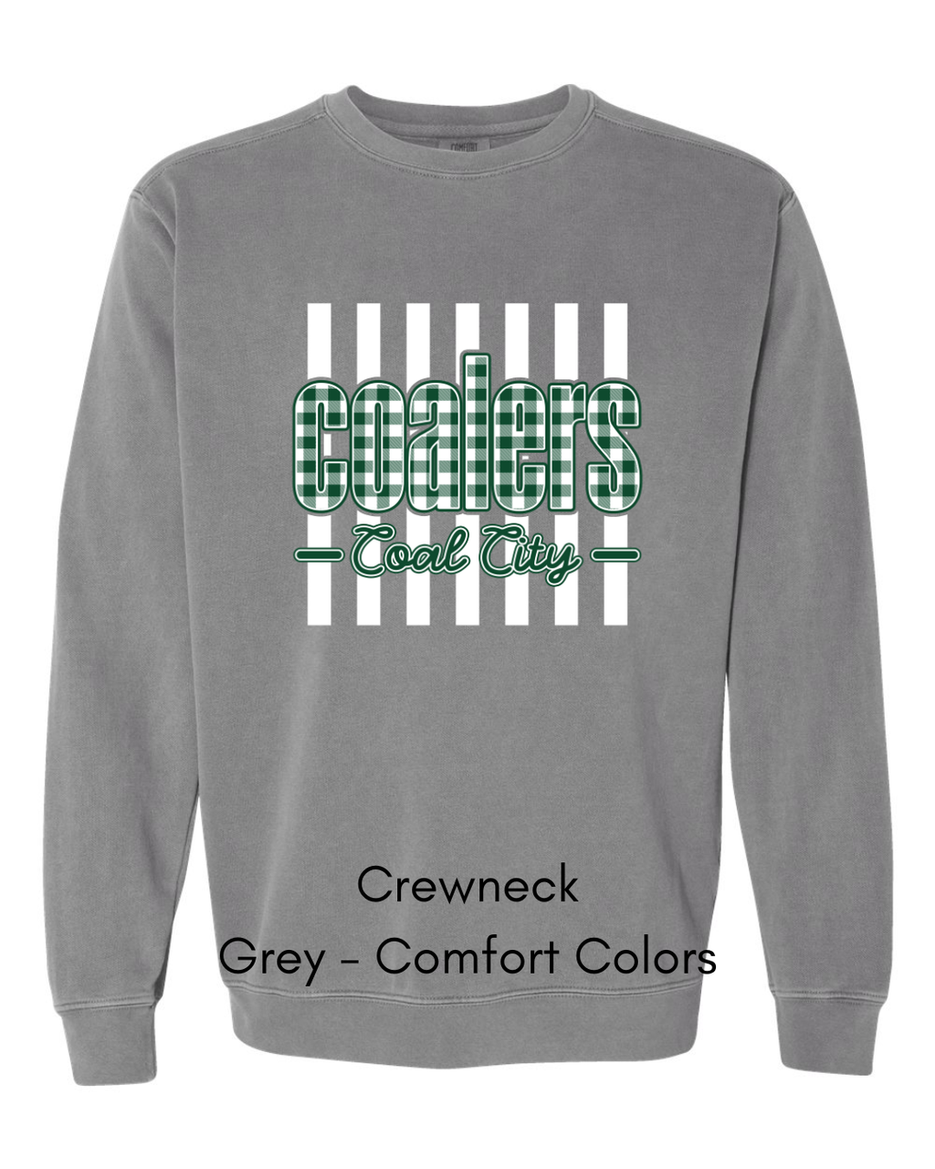 Green Plaid White Stripe Coalers - COMFORT COLORS ADULT (Copy)