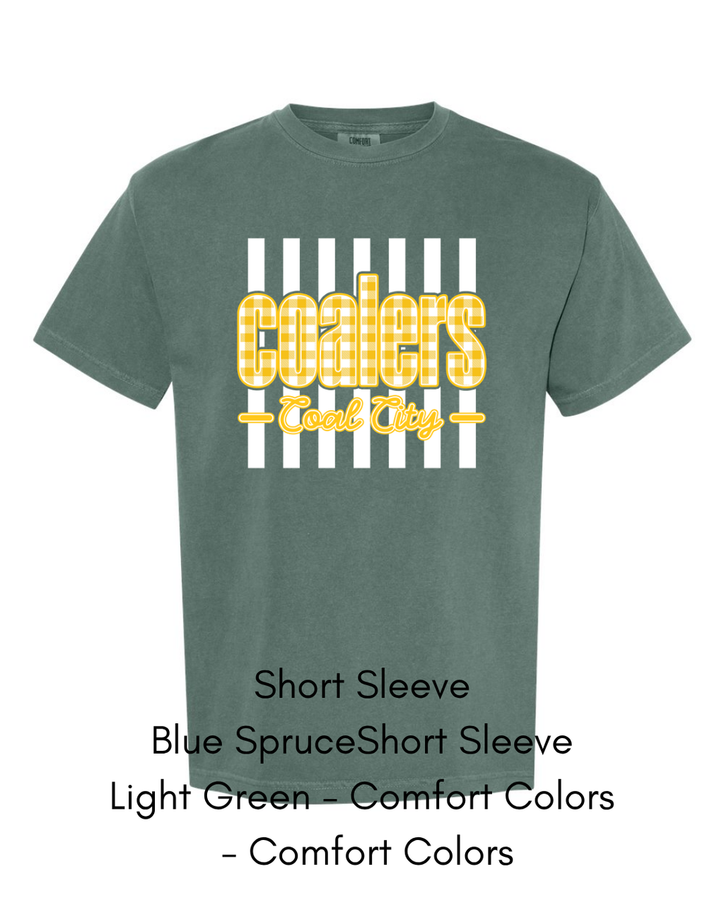 Yellow Plaid White Stripe Coalers - COMFORT COLORS ADULT (Copy)