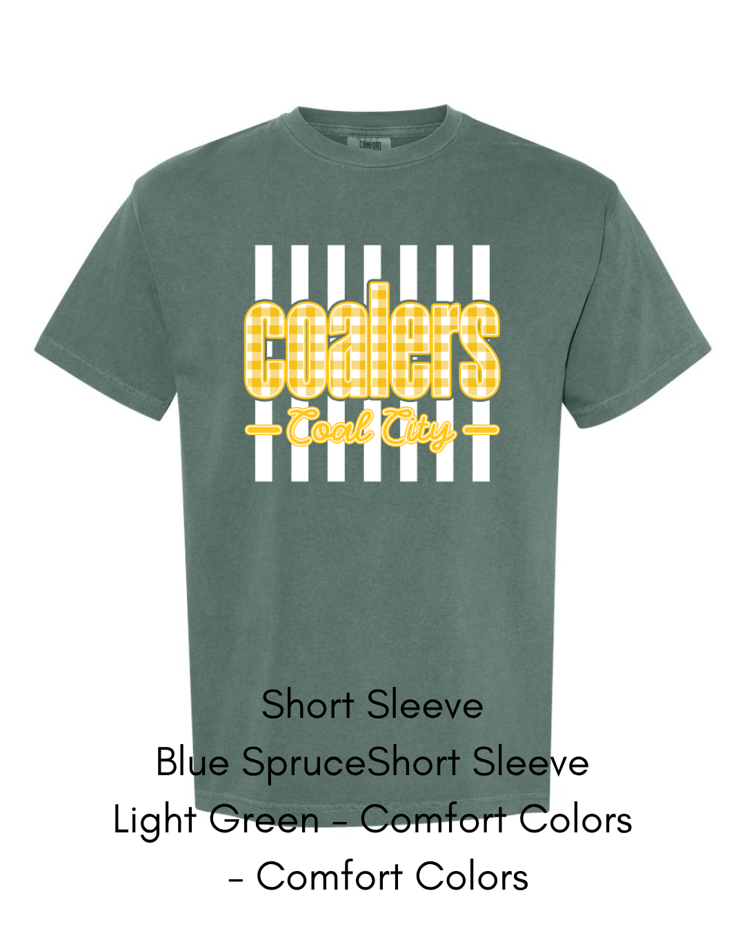 Yellow Plaid White Stripe Coalers - COMFORT COLORS ADULT (Copy)