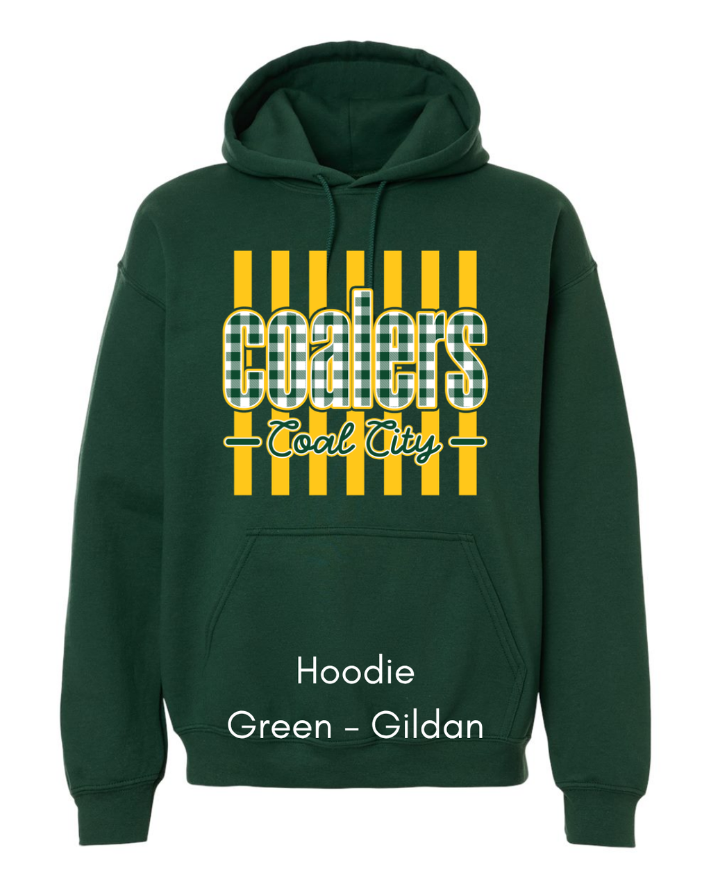 Green Plaid Coalers (yellow stripe) - Adult
