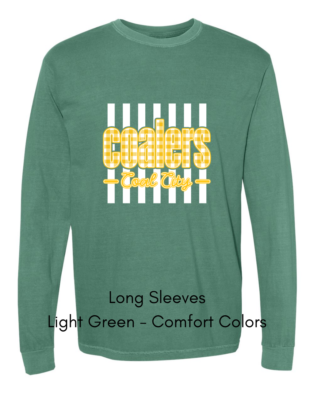 Yellow Plaid White Stripe Coalers - COMFORT COLORS ADULT (Copy)