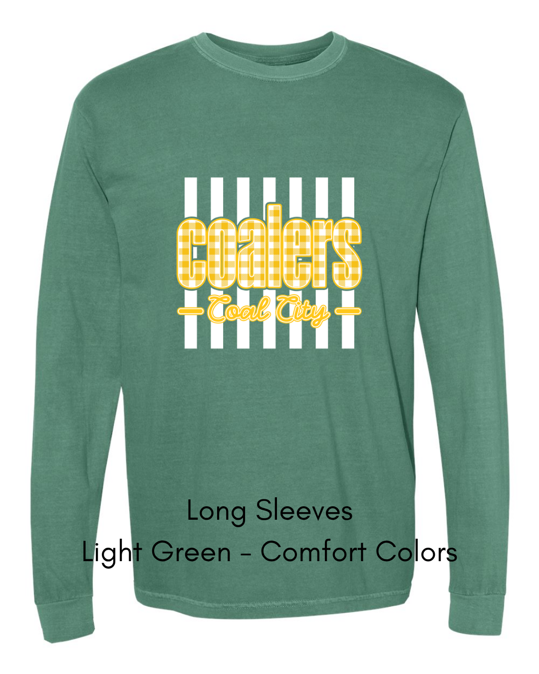 Yellow Plaid White Stripe Coalers - COMFORT COLORS ADULT (Copy)