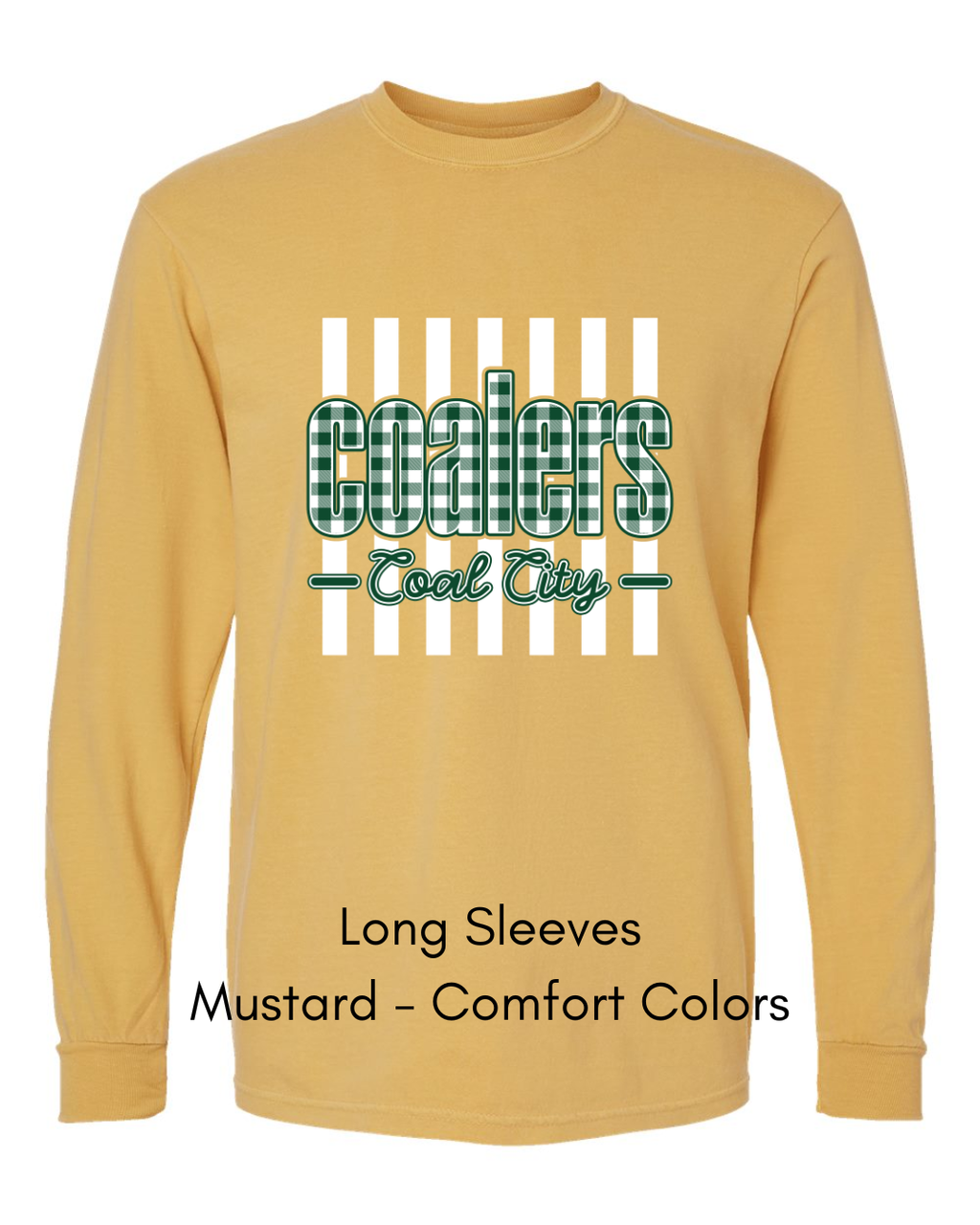 Green Plaid White Stripe Coalers - COMFORT COLORS ADULT (Copy)