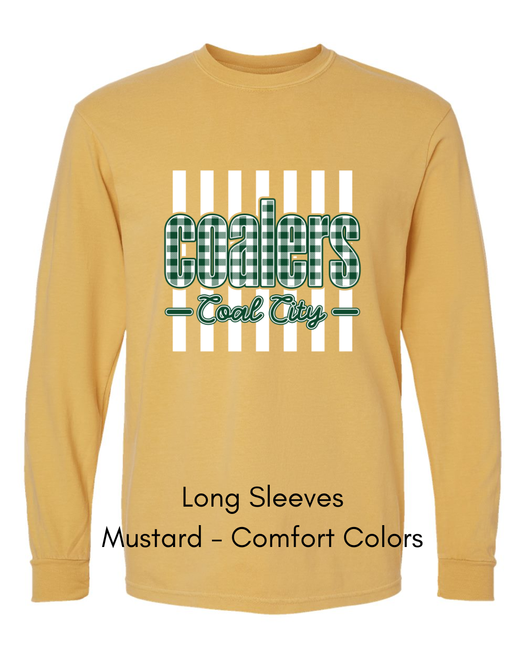 Green Plaid White Stripe Coalers - COMFORT COLORS ADULT (Copy)