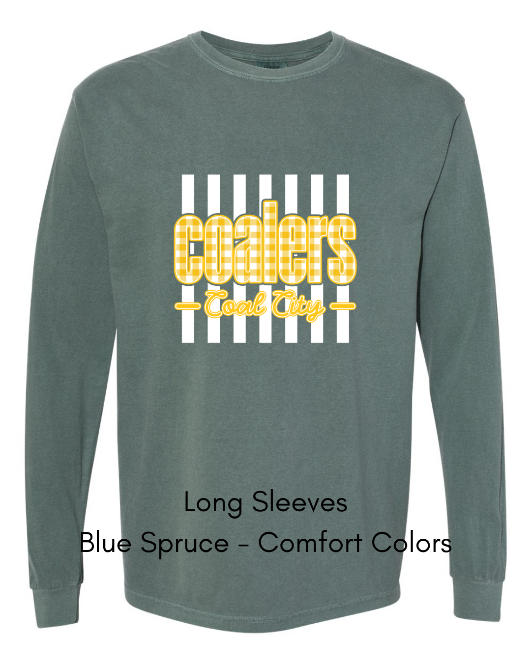Yellow Plaid White Stripe Coalers - COMFORT COLORS ADULT (Copy)