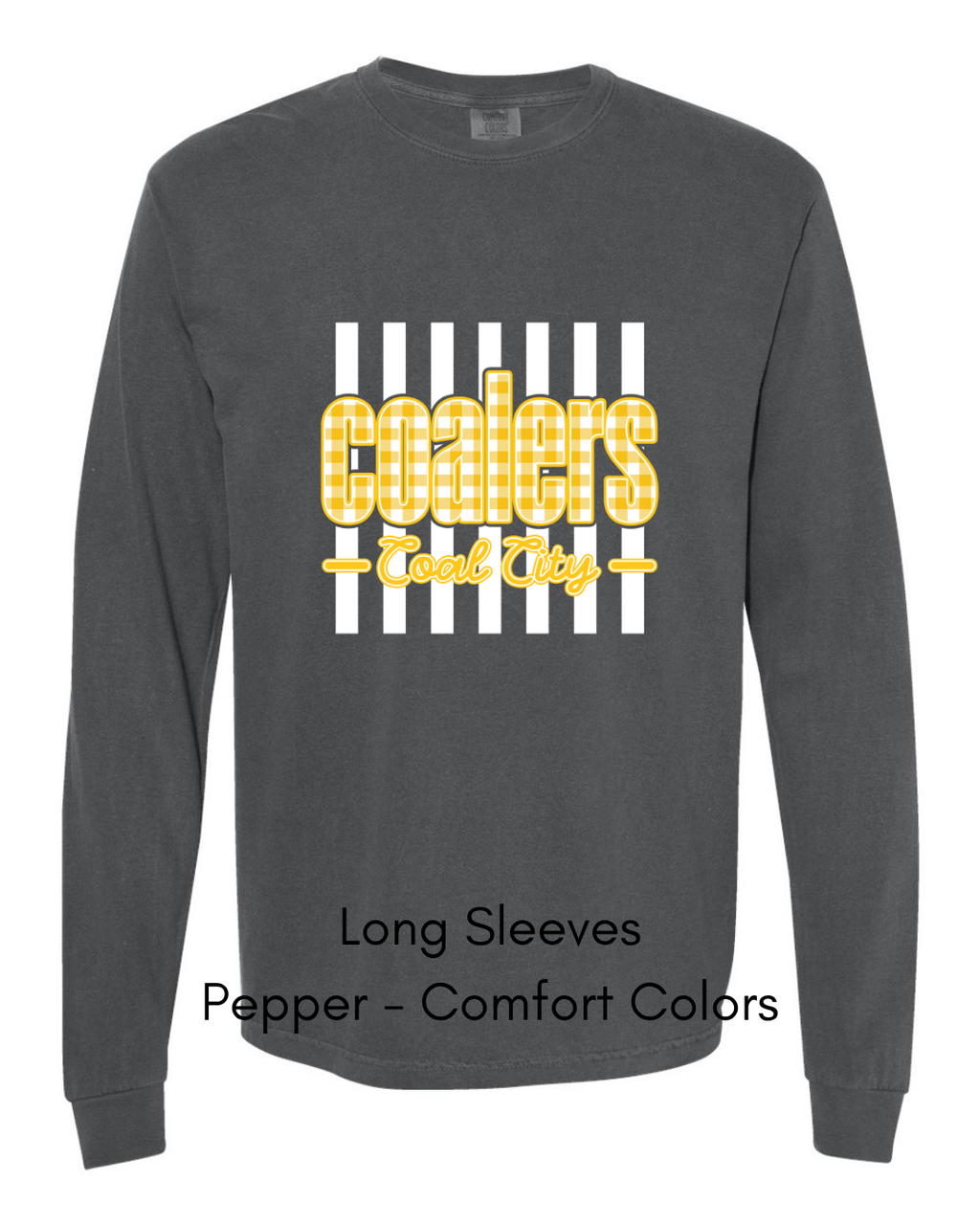 Yellow Plaid White Stripe Coalers - COMFORT COLORS ADULT (Copy)