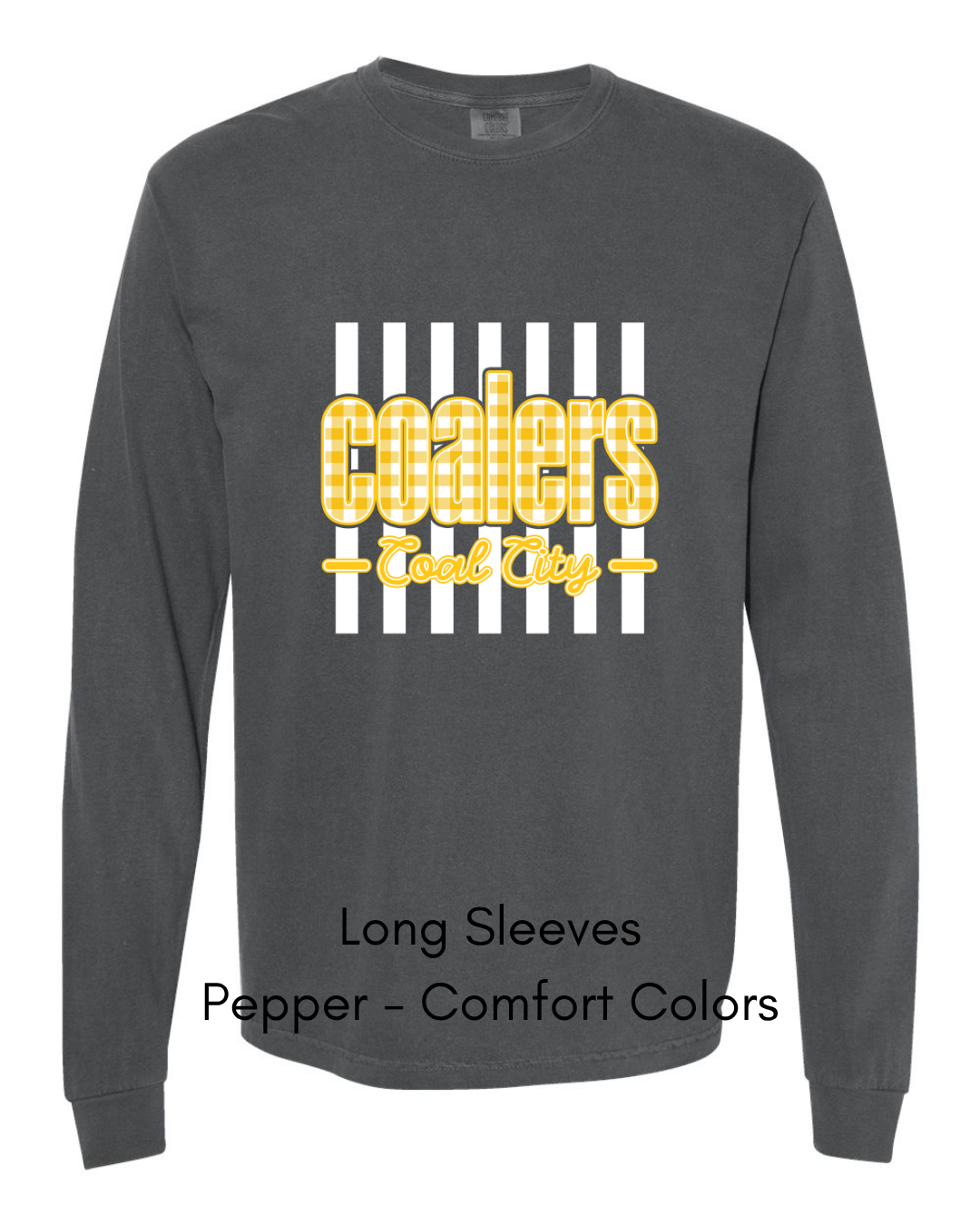 Yellow Plaid White Stripe Coalers - COMFORT COLORS ADULT (Copy)