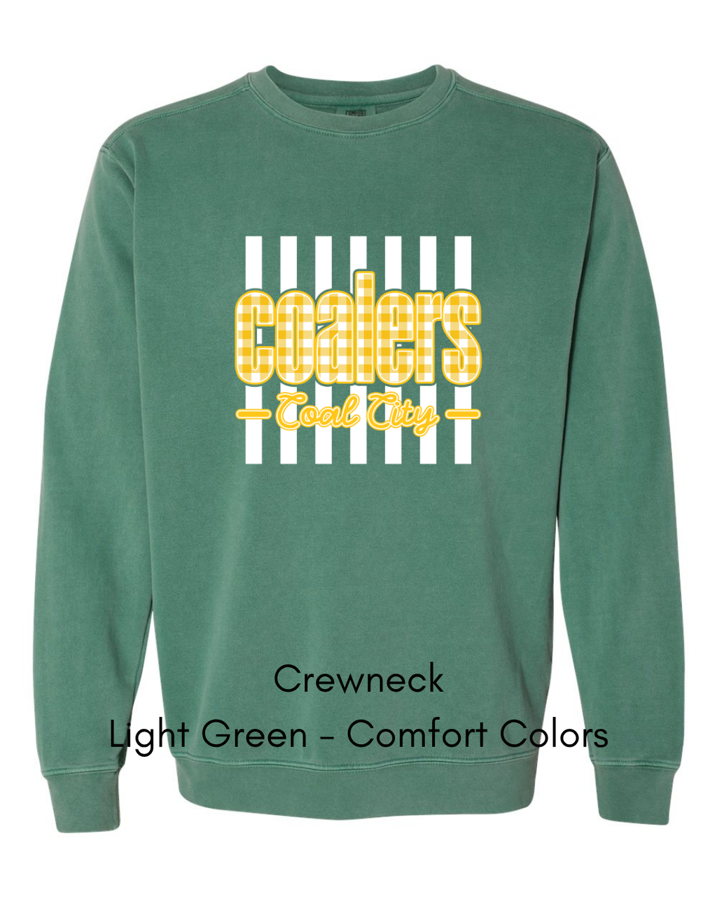 Yellow Plaid White Stripe Coalers - COMFORT COLORS ADULT (Copy)