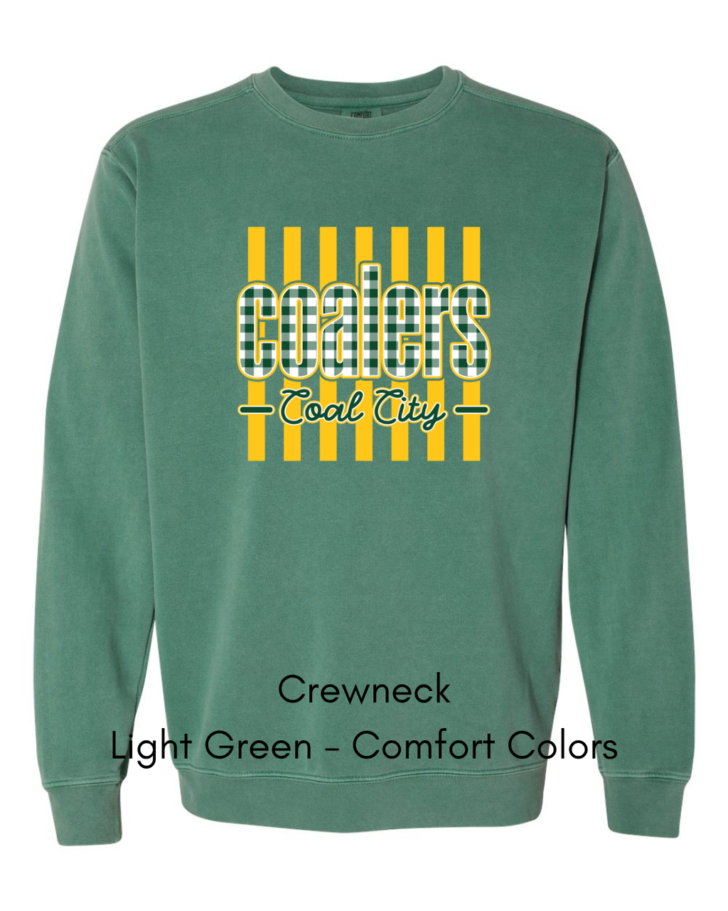 Green Plaid Yellow Stripe Coalers - COMFORT COLORS ADULT (Copy)