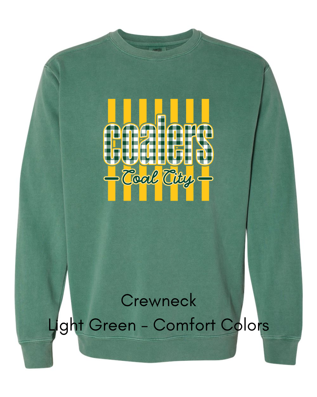 Green Plaid Yellow Stripe Coalers - COMFORT COLORS ADULT (Copy)