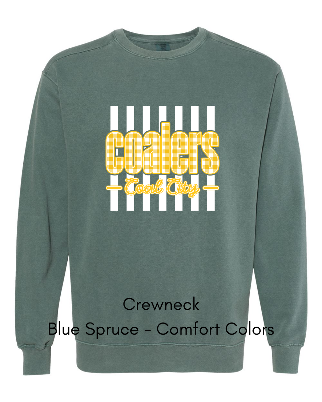 Yellow Plaid White Stripe Coalers - COMFORT COLORS ADULT (Copy)