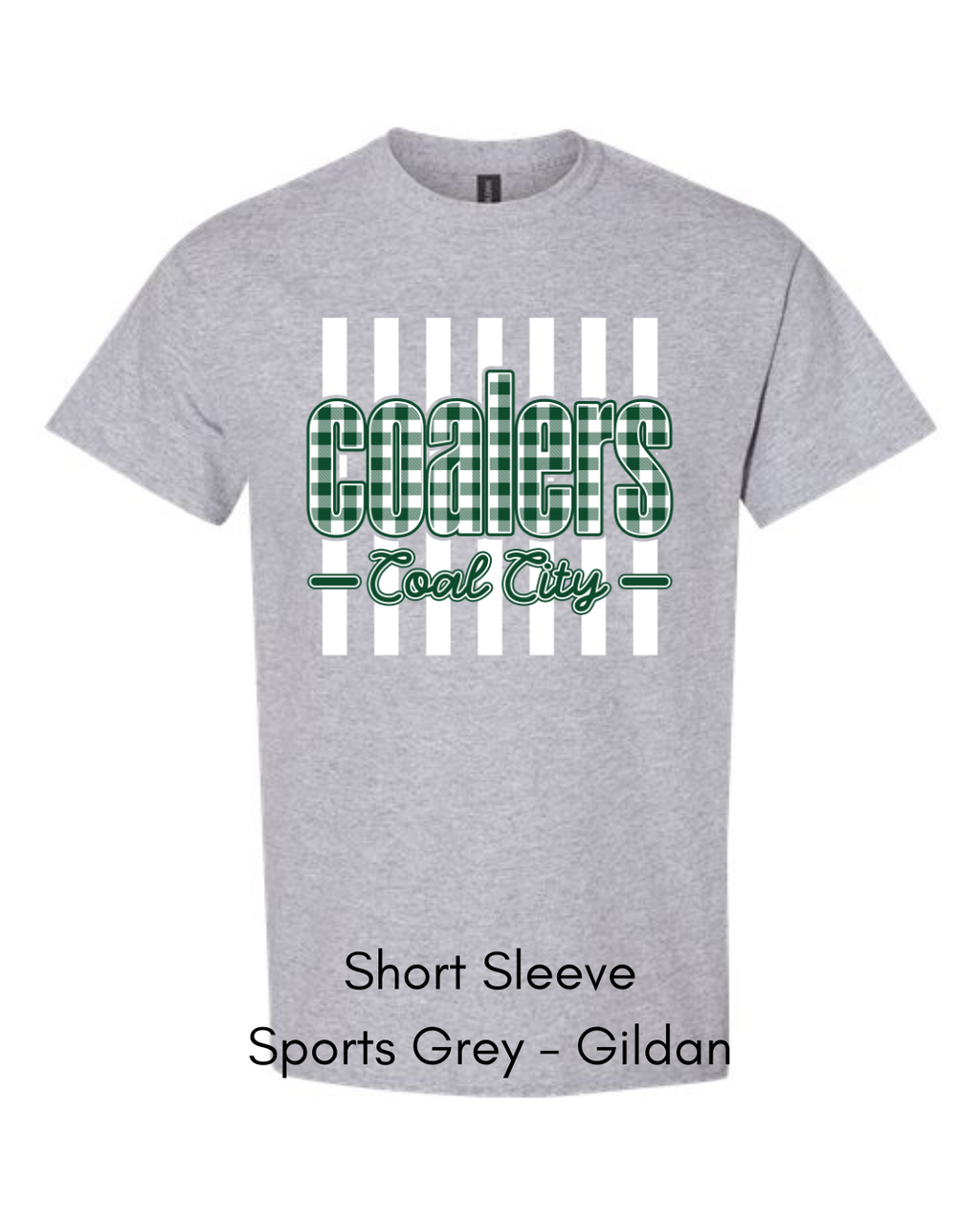 Green Plaid White Stripe Coalers - GILDAN ADULT