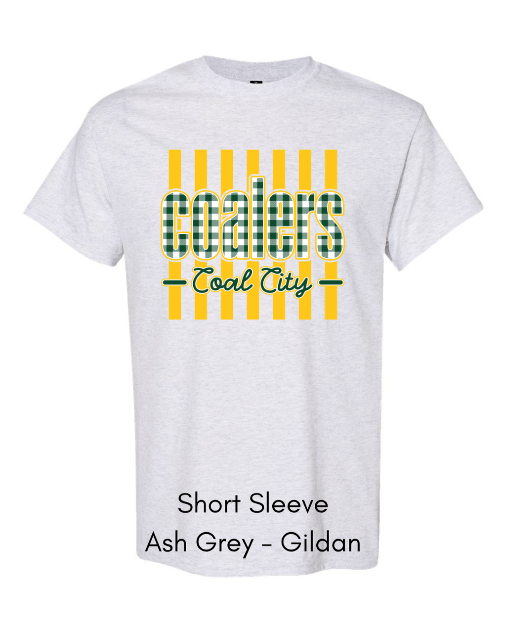 Green Plaid Yellow Stripe Coalers - GILDAN ADULT