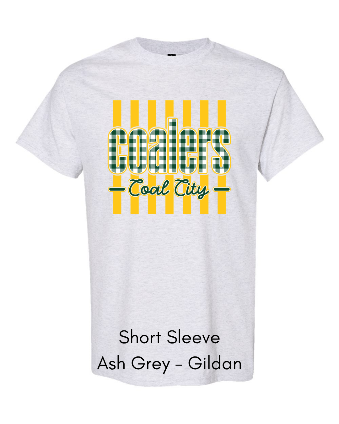 Green Plaid Yellow Stripe Coalers - GILDAN ADULT