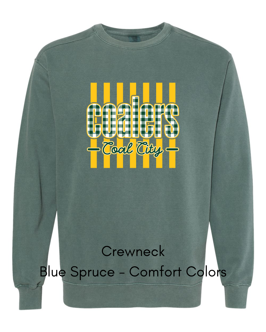 Green Plaid Yellow Stripe Coalers - COMFORT COLORS ADULT (Copy)