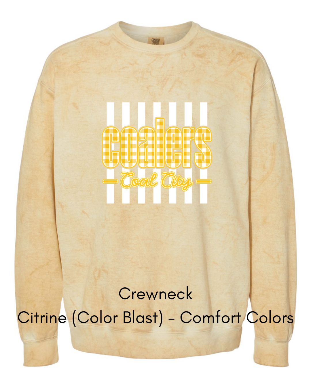 Yellow Plaid White Stripe Coalers - COMFORT COLORS ADULT (Copy)