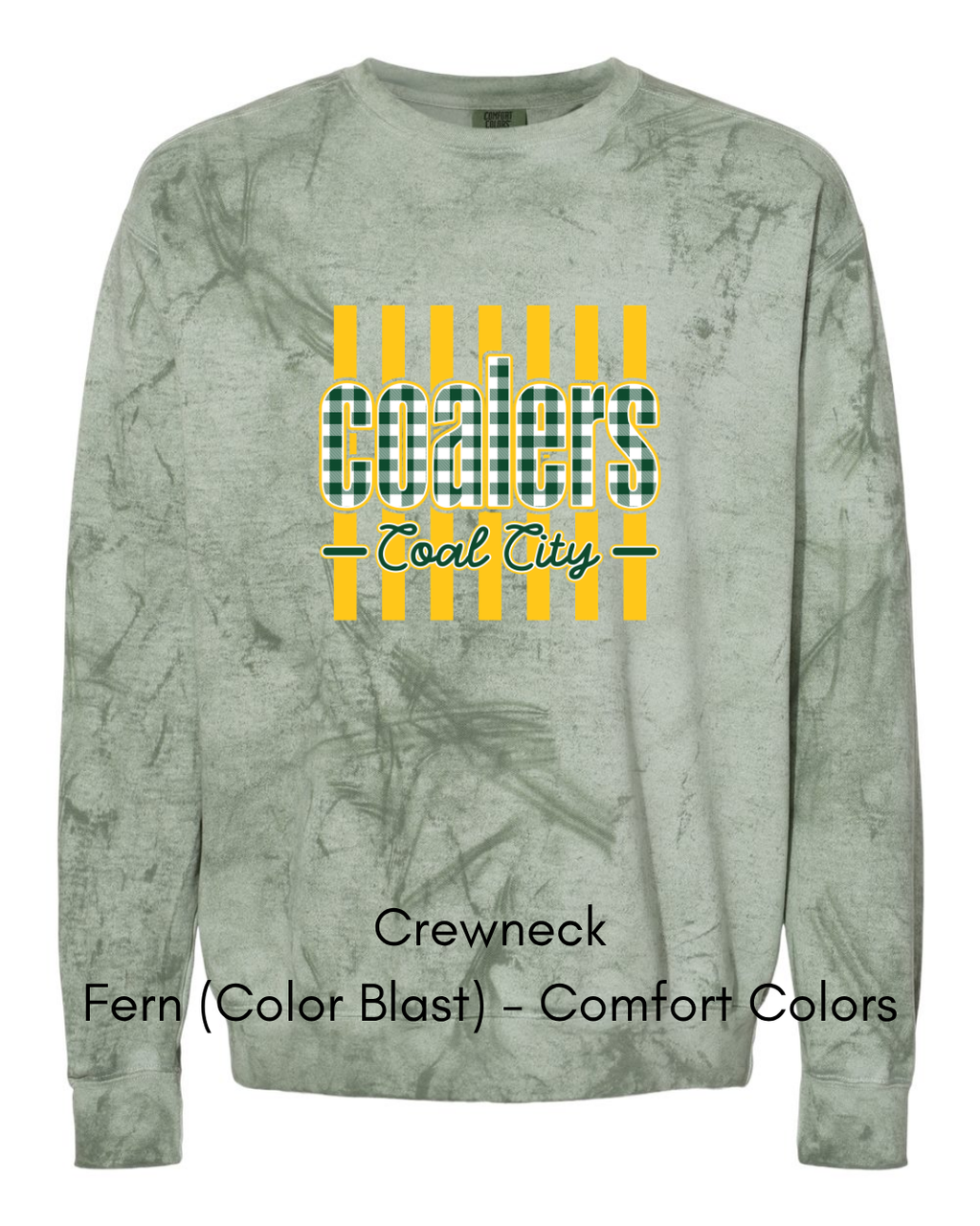 Green Plaid Yellow Stripe Coalers - COMFORT COLORS ADULT (Copy)